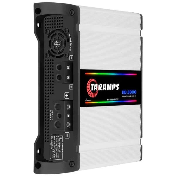 Taramps HD 3000 WHITE RGB Edition 1 Channel 3000 Watts RMS Car Audio Amplifier