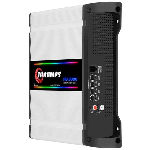 Taramps HD 3000 WHITE RGB Edition 1 Channel 3000 Watts RMS Car Audio Amplifier