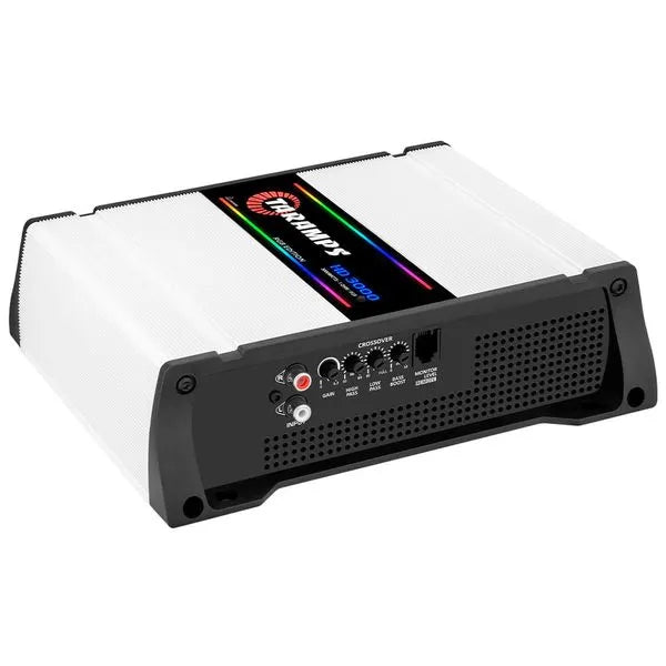 Taramps HD 3000 WHITE RGB Edition 1 Channel 3000 Watts RMS Car Audio Amplifier