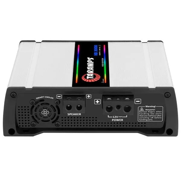 Taramps HD 3000 WHITE RGB Edition 1 Channel 3000 Watts RMS Car Audio Amplifier