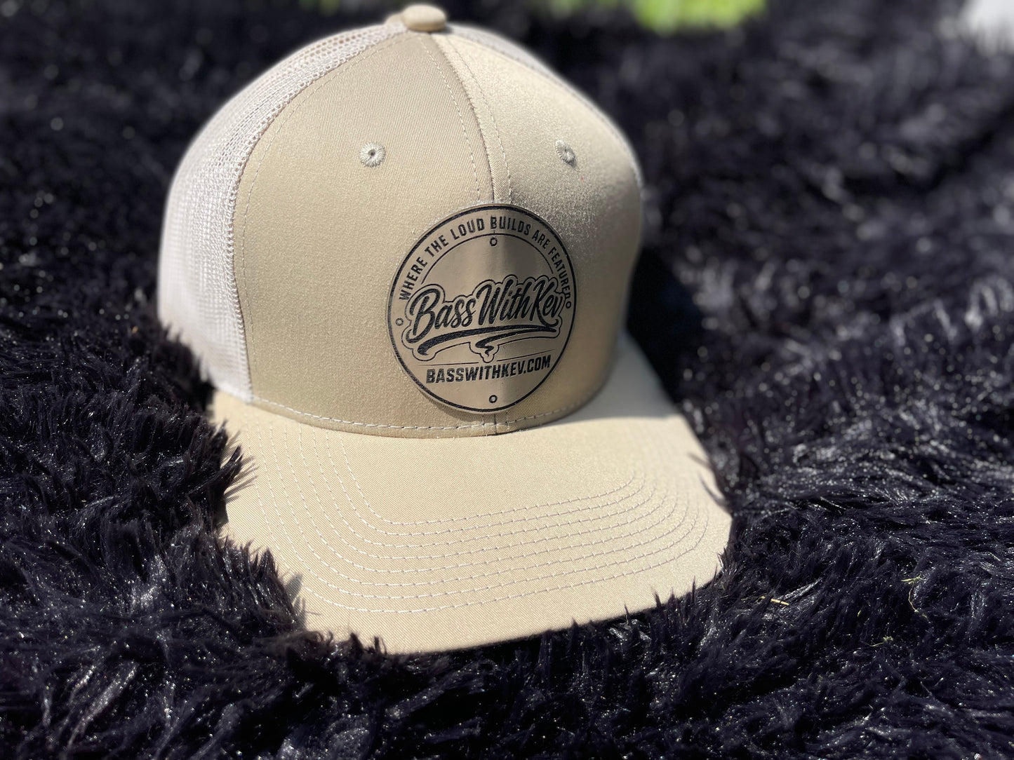 BASSWITHKEV Khaki 6 Panel Snap Back Mesh Cap