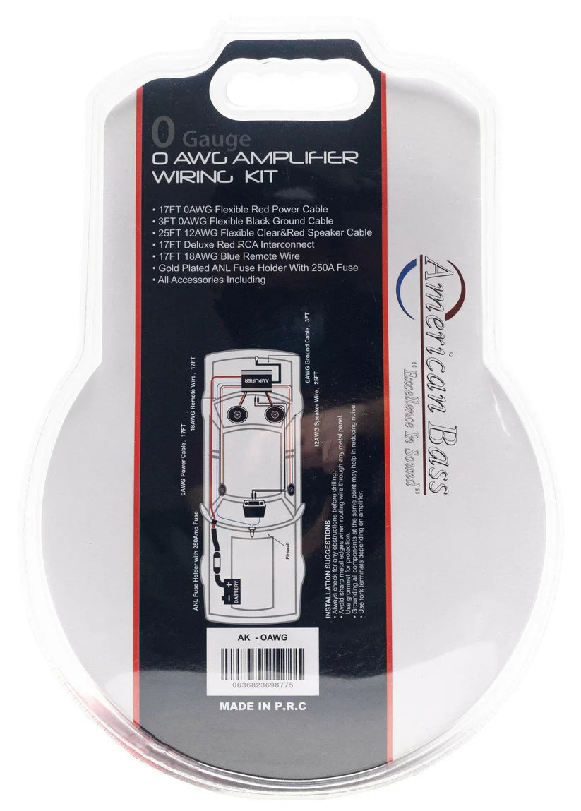 American Bass 0 Gauge Amplifier Kit