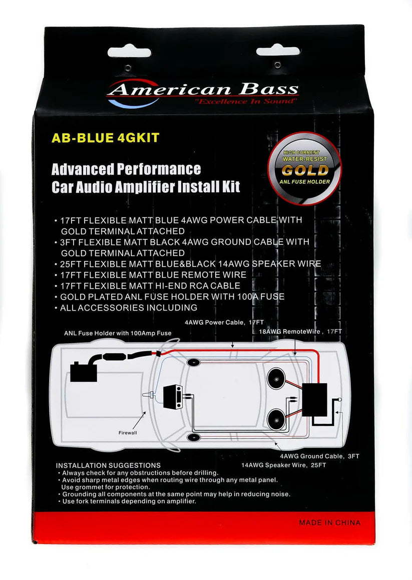 American Bass 4 Gauge Amplifier Kit