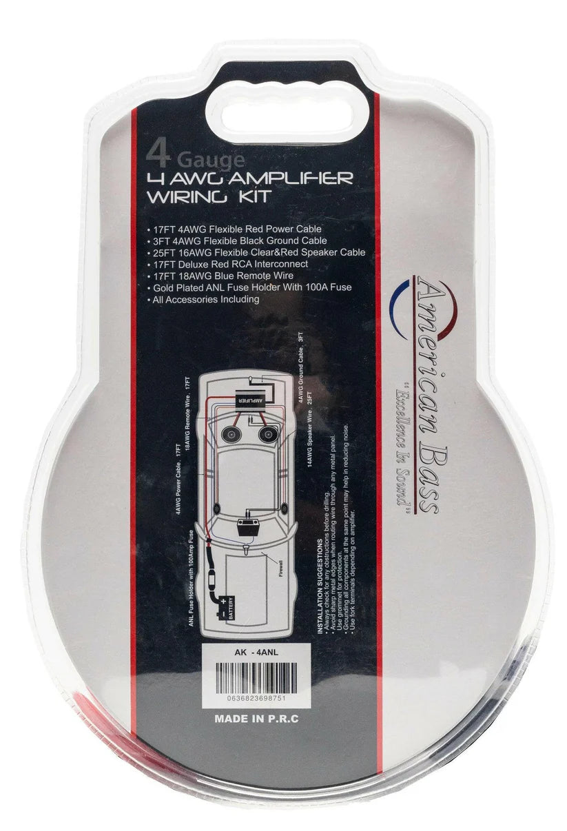 American Bass 4 Gauge Amplifier Kit