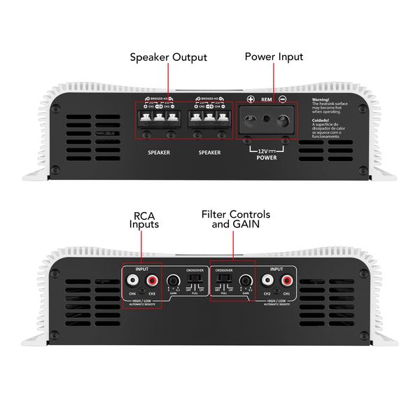 TARAMPS DS 2000X4 4 CHANNELS 2000 WATTS RMS CAR AUDIO AMPLIFIER 2 OHMS