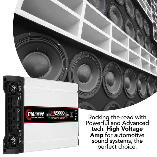 TARAMPS HV 20000 CHIPEO 20000 WATTS RMS CAR AUDIO AMPLIFIER 0.5 OHM