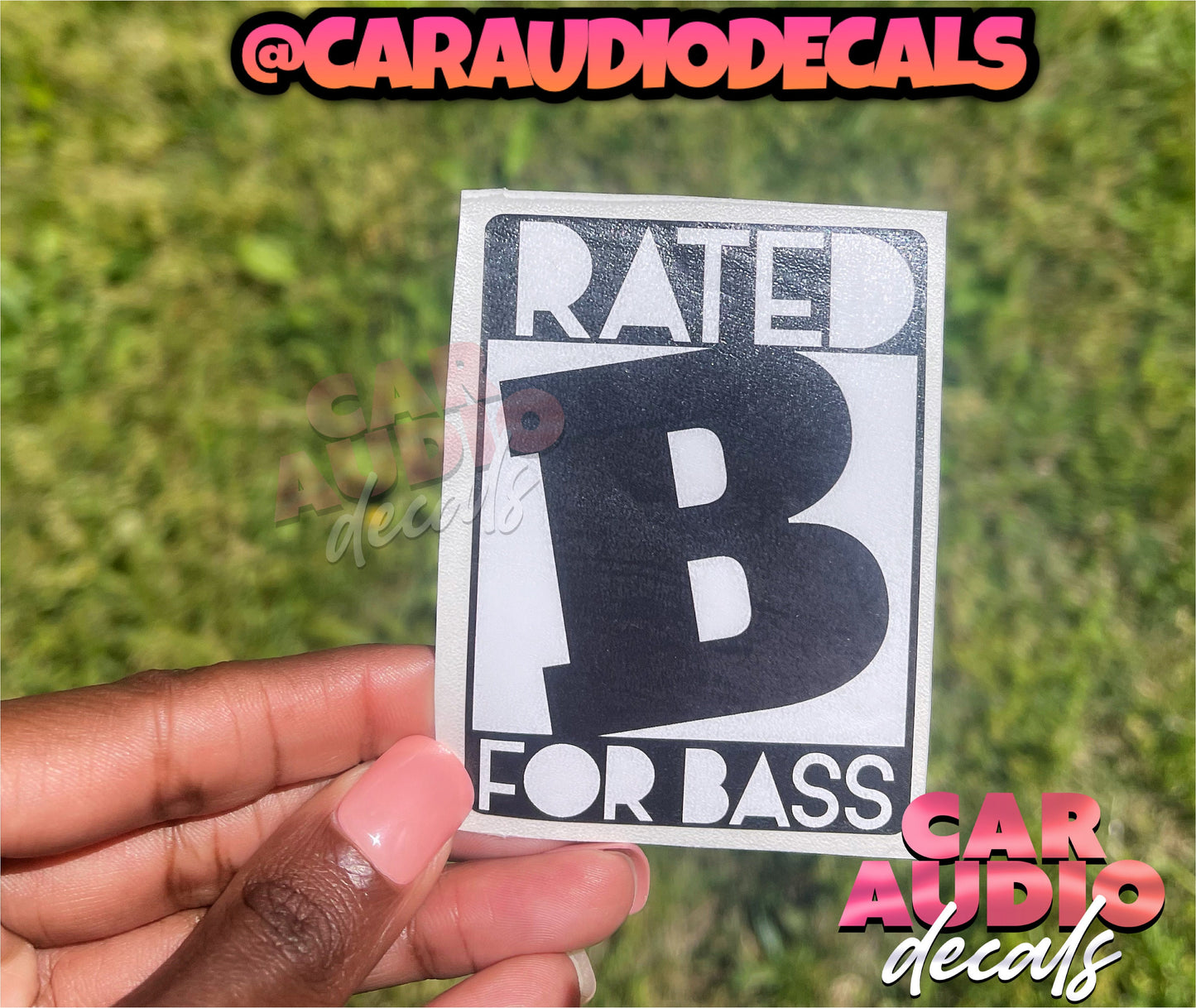 Rated B for Bass Basshead Decal
