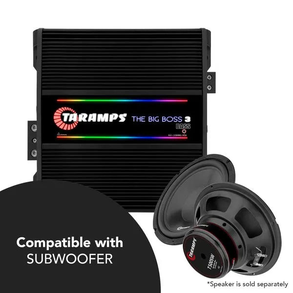 Taramps THE BIG BOSS 3 BASS BLACK 1 Channel 3000 Watts RMS 0.5 ~ 2 Ohms Car Audio Amplifier