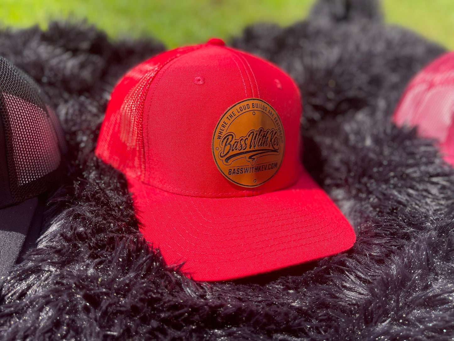 BASSWITHKEV CLASSIC RED 6-PANEL SNAPBACK MESH CAP