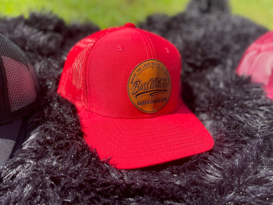 BASSWITHKEV CLASSIC RED 6-PANEL SNAPBACK MESH CAP