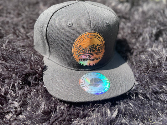 BASSWITHKEV BLACK FLAT BILL SNAPBACK HAT