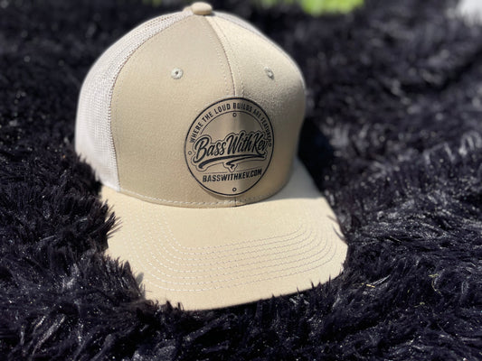 BASSWITHKEV Khaki 6 Panel Snap Back Mesh Cap