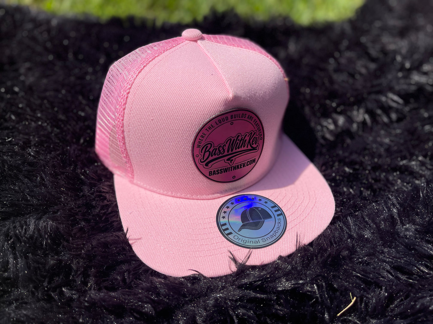 BASSWITHKEV 5 PANEL PINK SNAPBACK MESH 2 TONE CAP