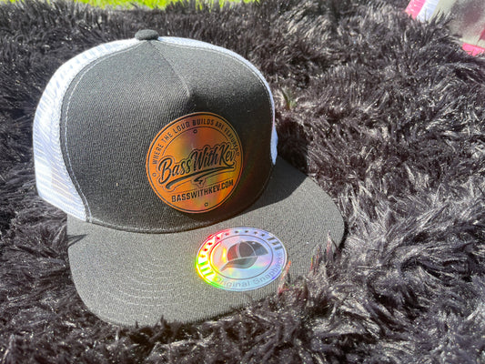 BASSWITHKEV 5 PANEL BLACK/WHITE SNAPBACK MESH 2 TONE CAP