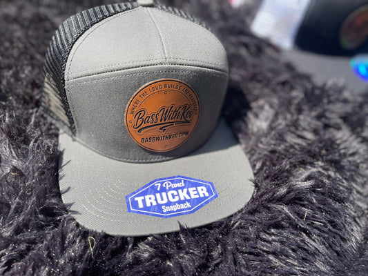 BASSWITHKEV CHARCOAL/BLACK 7 PANEL TRUCKER HAT