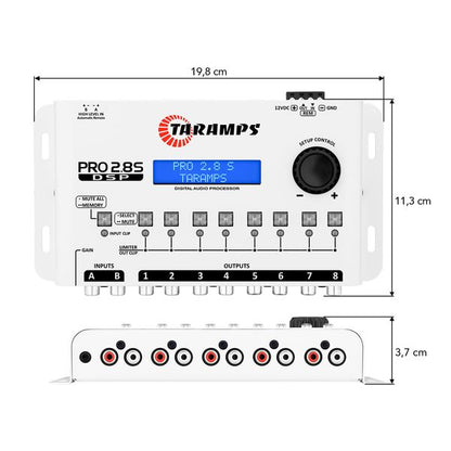 DSP TARAMPS PRO 2.8S CROSSOVER FULL DIGITAL SIGNAL AUDIO PROCESSOR WHITE