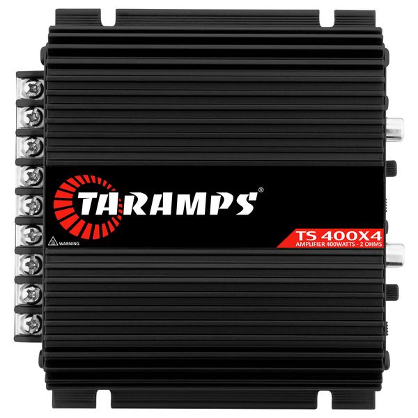 TARAMPS TS 400X4 2 OHMS BLACK VERSION 4 CHANNELS 400 WATTS RMS CAR AUDIO AMPLIFIER HIGH INPUT LEVEL
