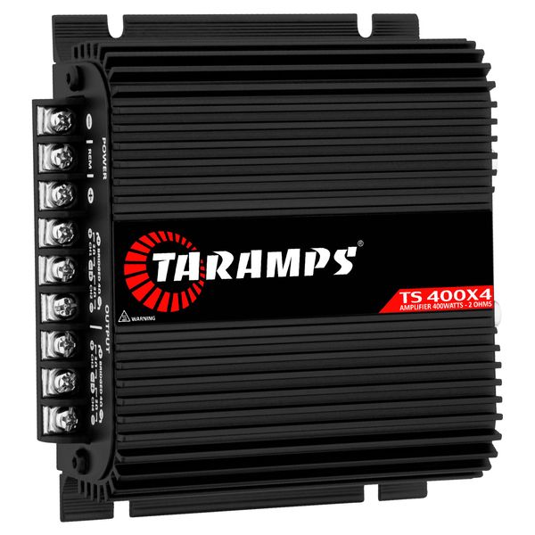 TARAMPS TS 400X4 2 OHMS BLACK VERSION 4 CHANNELS 400 WATTS RMS CAR AUDIO AMPLIFIER HIGH INPUT LEVEL
