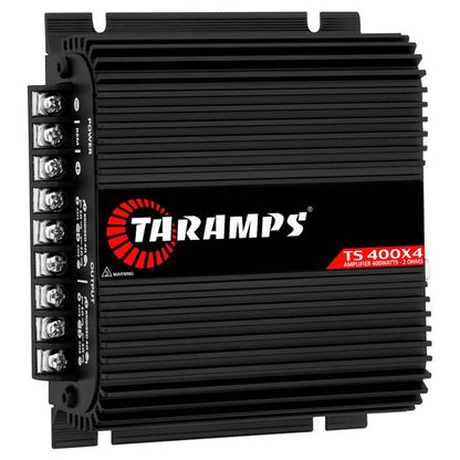 TARAMPS TS 400X4 2 OHMS BLACK VERSION 4 CHANNELS 400 WATTS RMS CAR AUDIO AMPLIFIER HIGH INPUT LEVEL