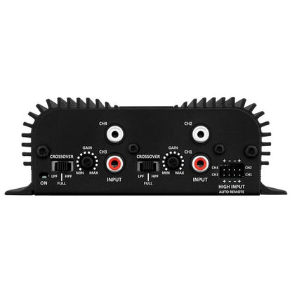 TARAMPS TS 400X4 2 OHMS BLACK VERSION 4 CHANNELS 400 WATTS RMS CAR AUDIO AMPLIFIER HIGH INPUT LEVEL