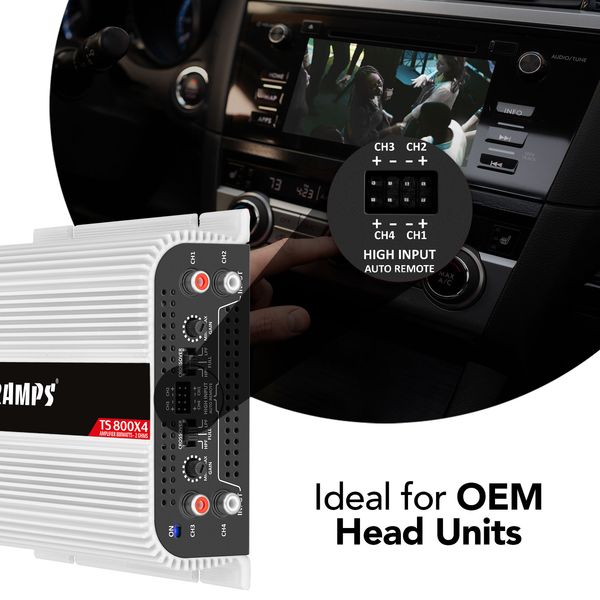 TARAMPS TS 800X4 4 CHANNELS 800 WATTS RMS CAR AUDIO AMPLIFIER 2 OHM