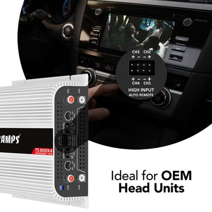 TARAMPS TS 800X4 4 CHANNELS 800 WATTS RMS CAR AUDIO AMPLIFIER 2 OHM
