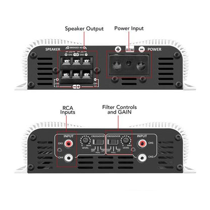 TARAMPS DS 1200X4 4 CHANNELS 1200 WATTS RMS CAR AUDIO AMPLIFIER 2 OHMS