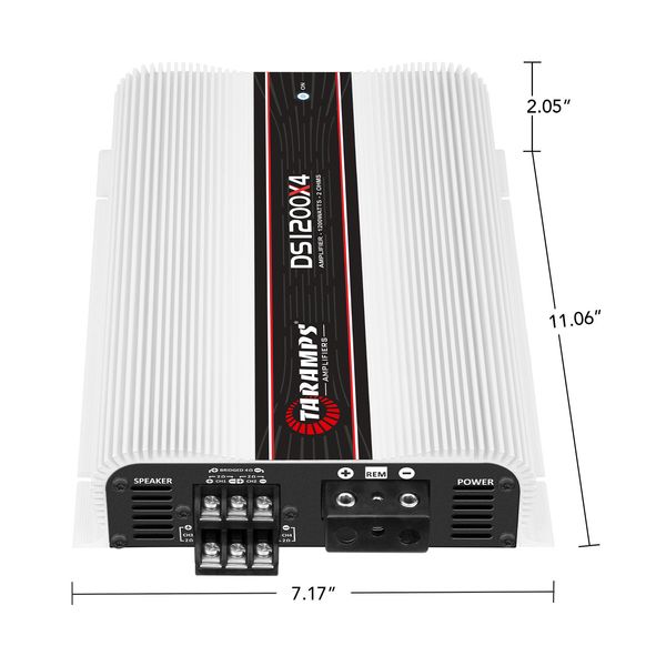 TARAMPS DS 1200X4 4 CHANNELS 1200 WATTS RMS CAR AUDIO AMPLIFIER 2 OHMS