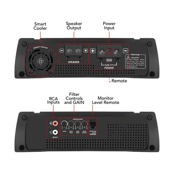 Taramps HD 3000 Black 1 Channel 3000 Watts RMS Car Audio Amplifier