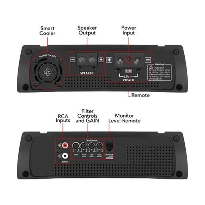 Taramps HD 3000 Black 1 Channel 3000 Watts RMS Car Audio Amplifier