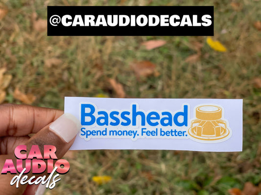 Bass Head Spend Money Decal