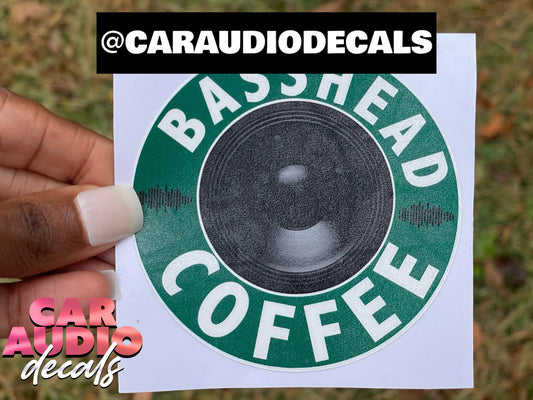 BassHead Coffee-Basshead Decals-Subwoofer-Car Audio Decals-Car Audio Sticker