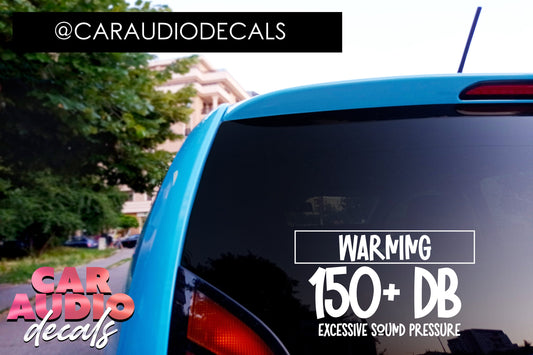 Warning 150+ DB-Basshead Decals-Subwoofer-Car Audio Decals-Car Audio Sticker