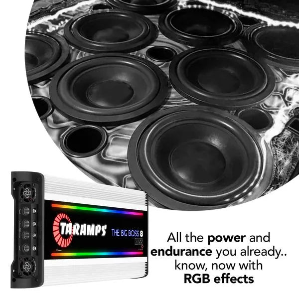 Taramps THE BIG BOSS 8 BASS WHITE 1 Channel 8000 Watts RMS 0.5 ~ 2 Ohms Car Audio Amplifier