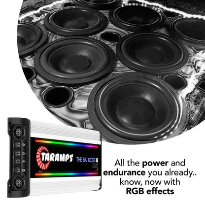 Taramps THE BIG BOSS 8 BASS WHITE 1 Channel 8000 Watts RMS 0.5 ~ 2 Ohms Car Audio Amplifier