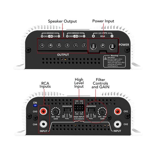 TARAMPS TS 800X4 4 CHANNELS 800 WATTS RMS CAR AUDIO AMPLIFIER 2 OHM